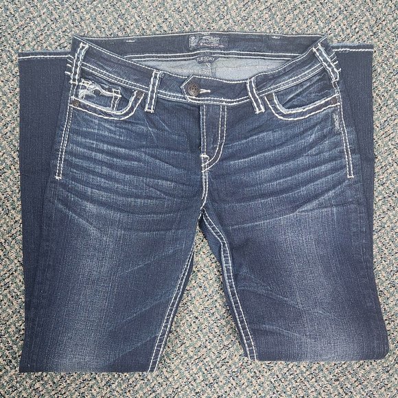 Women's Silver "Tuesday" Blue Jeans Mid Slim Boot W 31 L 33 - Picture 5 of 12